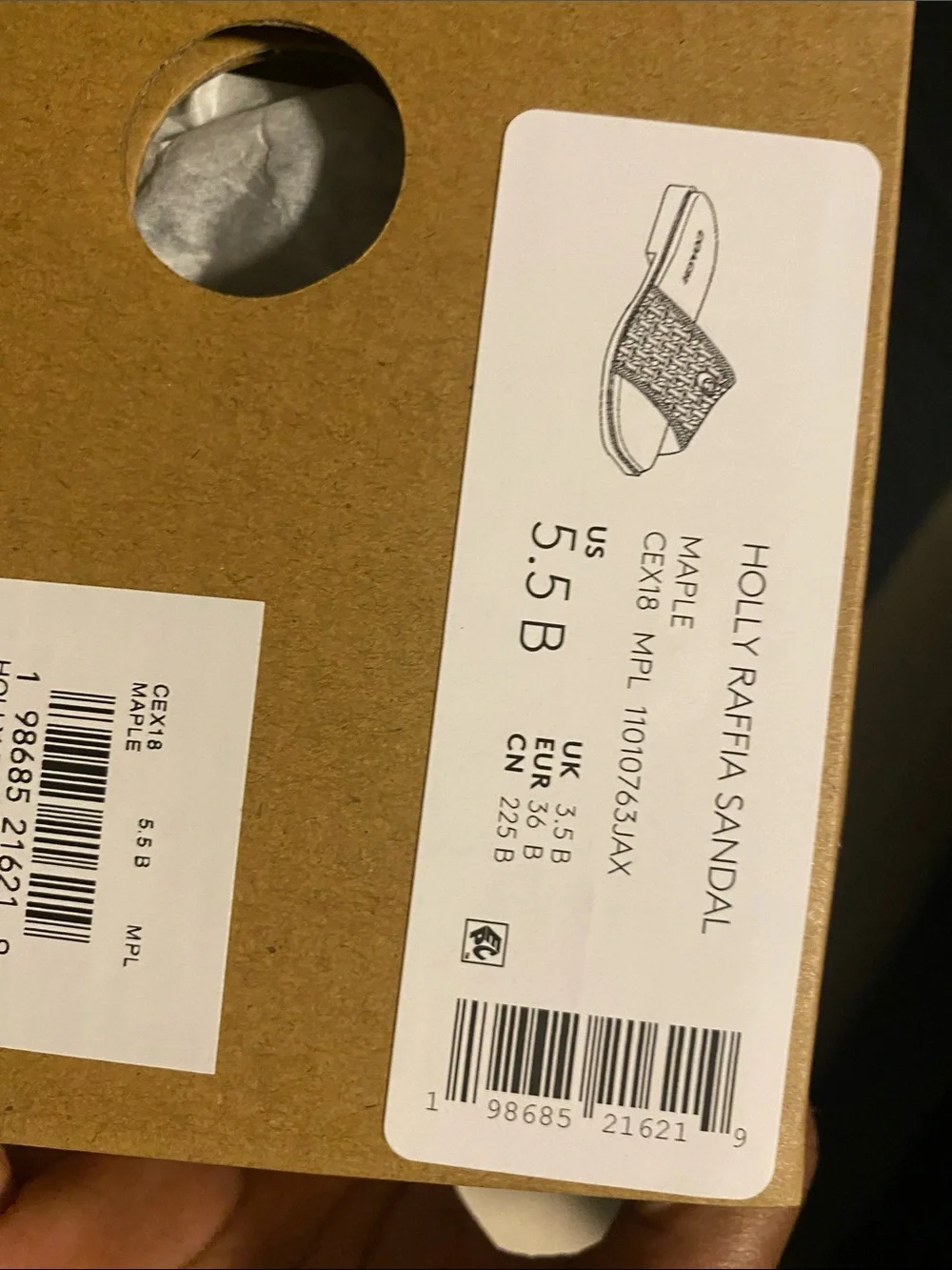 Coach Brown Woven Slide Sandal